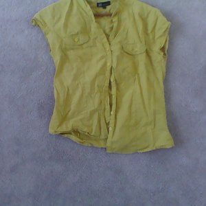yellow short sleeve over sized top